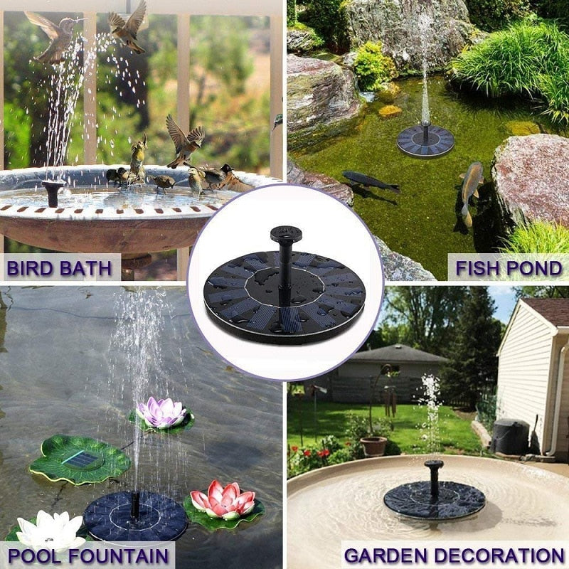 Solar Powered Fountain Floating Water