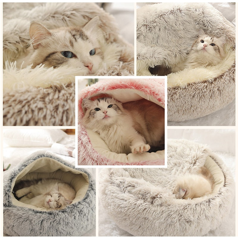 New Pet Dog Cat Round Plush Bed