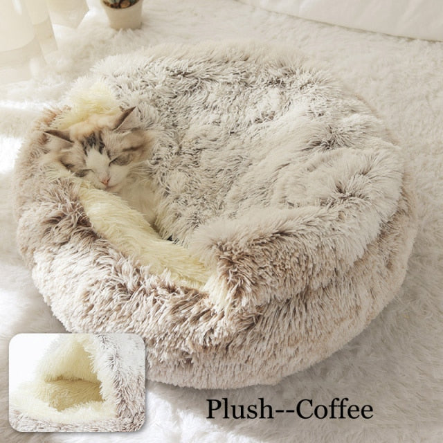 New Pet Dog Cat Round Plush Bed