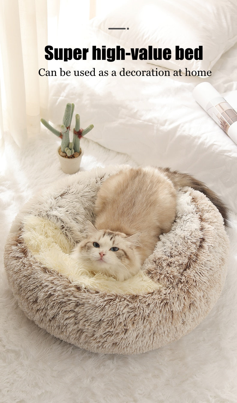 New Pet Dog Cat Round Plush Bed