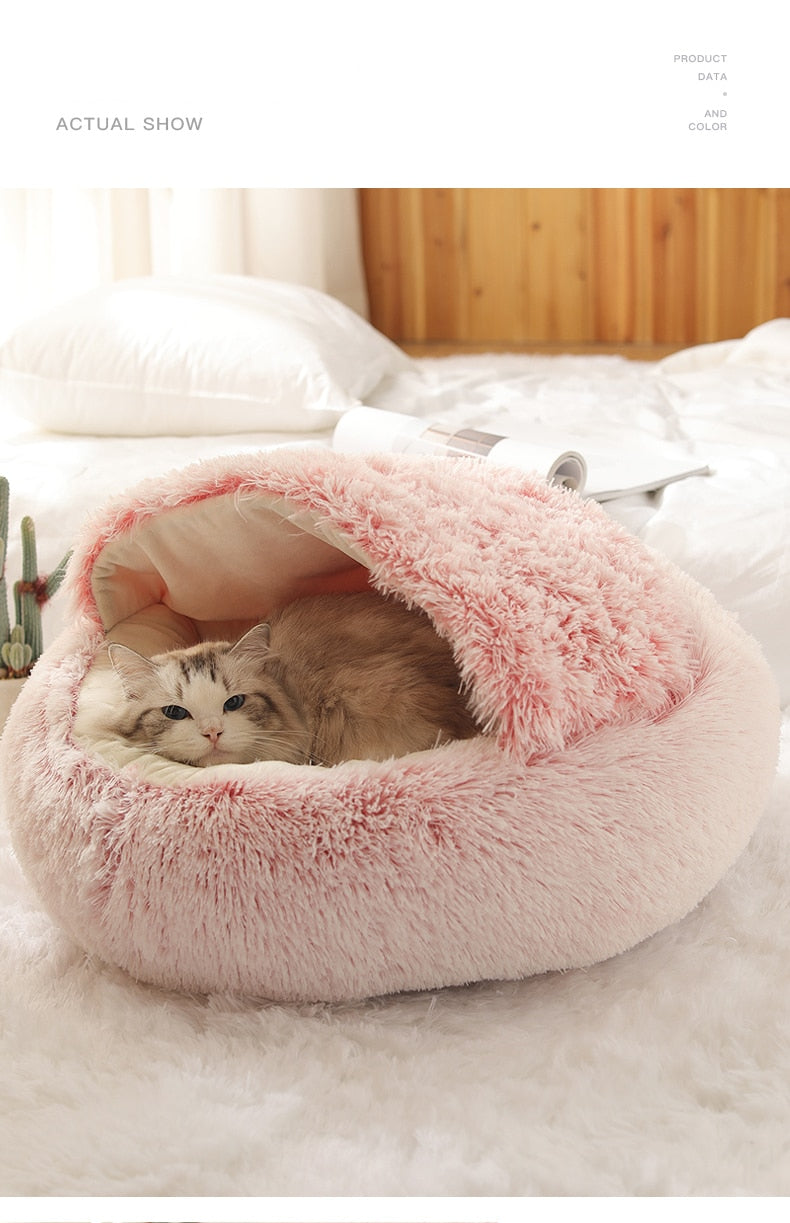 New Pet Dog Cat Round Plush Bed