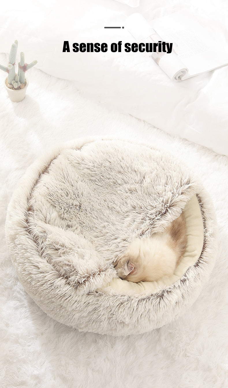 New Pet Dog Cat Round Plush Bed